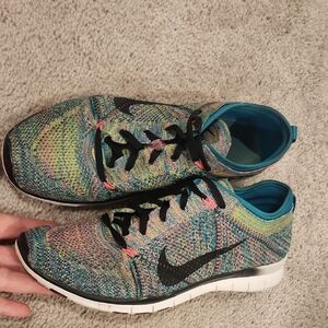 Nike Colorful Knit Sneakers with Blue Accents